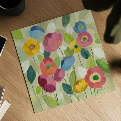 Fairy Tale Flowers I by Silvia Vassileva. Shown as a detailed flat fine art print, highlighting archival giclee quality. Available as an archival giclee rolled canvas, fine art paper, or poster print. SKU 18797a.