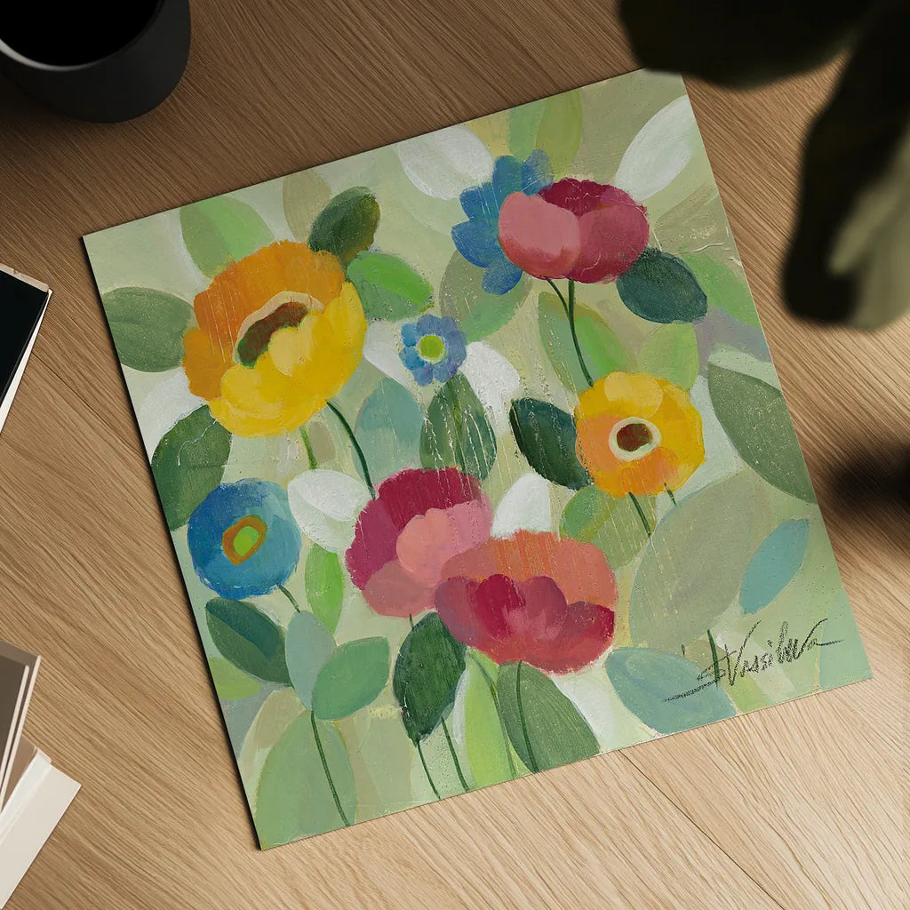 Fairy Tale Flowers III by Silvia Vassileva. Shown as a detailed flat fine art print, highlighting archival giclee quality. Available as an archival giclee rolled canvas, fine art paper, or poster print. SKU 18799a.