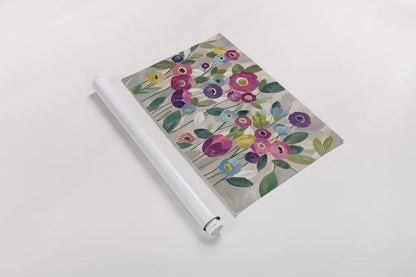 Fairy Tale Flowers V Pink by Silvia Vassileva. shown as a rolled paper print. Available as archival giclee rolled canvas, fine art paper, or poster print. SKU 29183i.