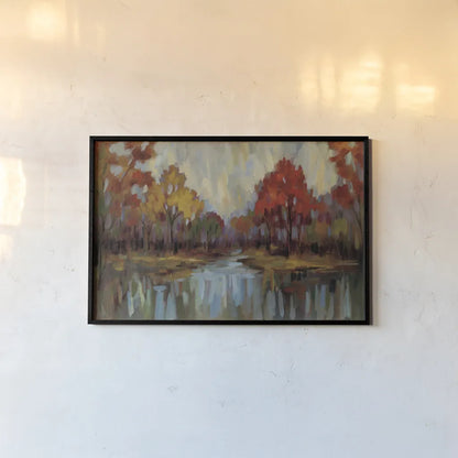 Fall Aquarelle by Silvia Vassileva. shown as a paper print in a black flame. Available as a archival giclee rolled canvas, fine art paper, or poster print. SKU 50136i.