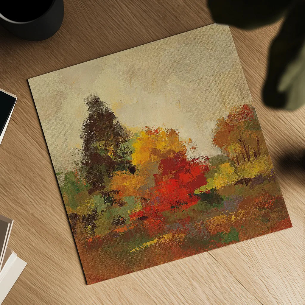 Fall Forest I by Silvia Vassileva. Shown as a detailed flat fine art print, highlighting archival giclee quality. Available as an archival giclee rolled canvas, fine art paper, or poster print. SKU 15820a.