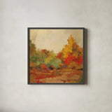 Fall Forest II by Silvia Vassileva. Shown in a sleek black glass frame for a contemporary gallery look. Available as an archival giclee rolled canvas, fine art paper, or poster print. SKU 15821a.