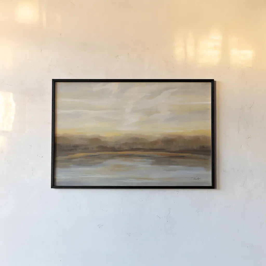 Fall Lake Sunset by Silvia Vassileva. shown as a paper print in a black flame. Available as a archival giclee rolled canvas, fine art paper, or poster print. SKU 68338i.