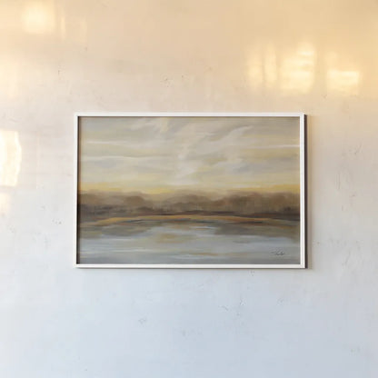 Fall Lake Sunset by Silvia Vassileva. shown as a paper print in a white frame. Available as a archival giclee rolled canvas, fine art paper, or poster print. SKU 68338i.