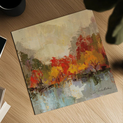 Fall Riverside II by Silvia Vassileva. Shown as a detailed flat fine art print, highlighting archival giclee quality. Available as an archival giclee rolled canvas, fine art paper, or poster print. SKU 11882a.