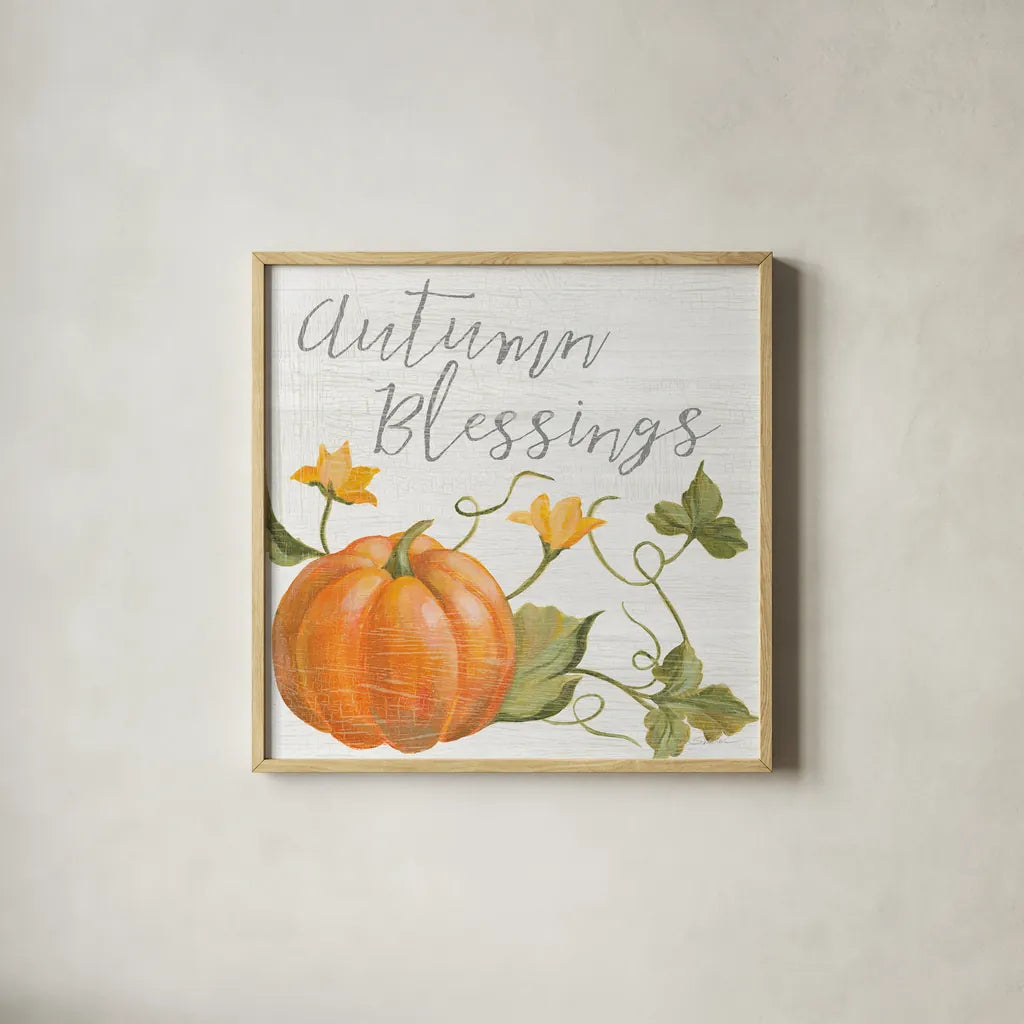 Fall Splendor II by Silvia Vassileva. Shown in a natural wood glass frame for a timeless modern aesthetic. Available as an archival giclee rolled canvas, fine art paper, or poster print. SKU 56604a.