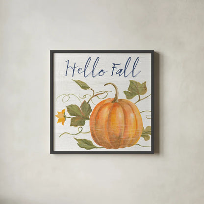 Fall Splendor V Navy by Silvia Vassileva. Shown in a sleek black glass frame for a contemporary gallery look. Available as an archival giclee rolled canvas, fine art paper, or poster print. SKU 74791a.