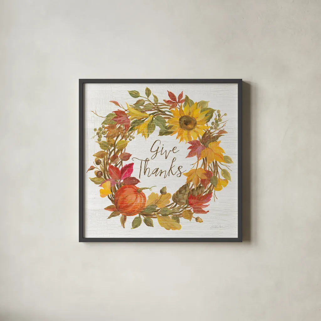 Fall Splendor VII by Silvia Vassileva. Shown in a sleek black glass frame for a contemporary gallery look. Available as an archival giclee rolled canvas, fine art paper, or poster print. SKU 56609a.