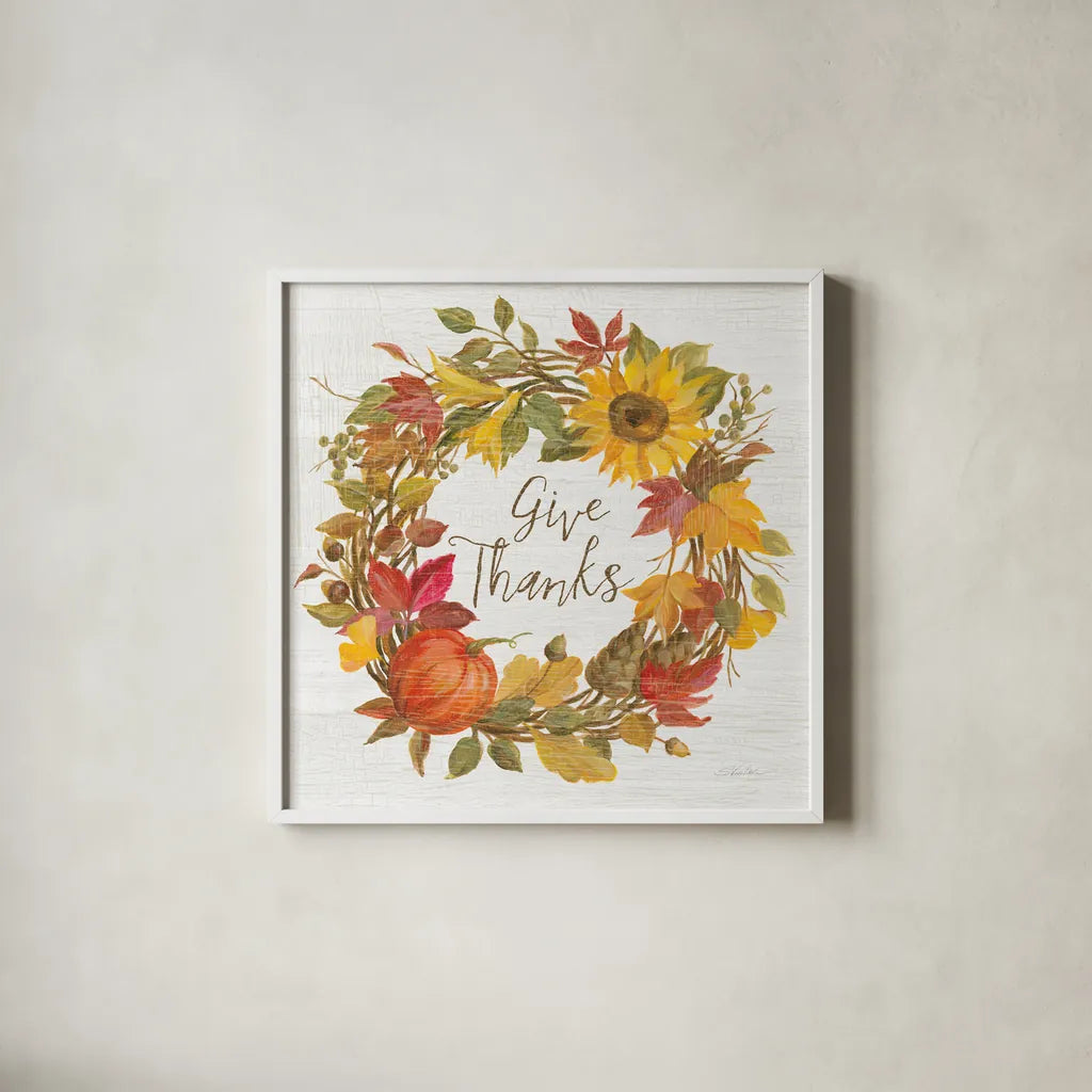 Fall Splendor VII by Silvia Vassileva. Shown in a crisp white glass frame for a clean and minimalist style. Available as an archival giclee rolled canvas, fine art paper, or poster print. SKU 56609a.