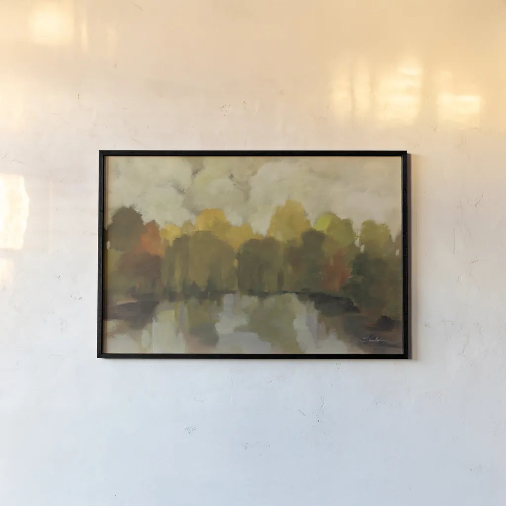 Fall Willows by Silvia Vassileva. shown as a paper print in a black flame. Available as a archival giclee rolled canvas, fine art paper, or poster print. SKU 94822i.