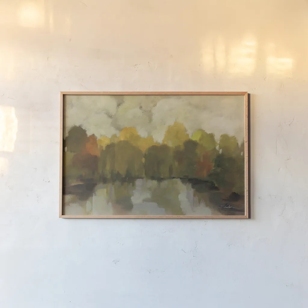 Fall Willows by Silvia Vassileva. shown as a paper print in a natural frame. Available as a archival giclee rolled canvas, fine art paper, or poster print. SKU 94822i.