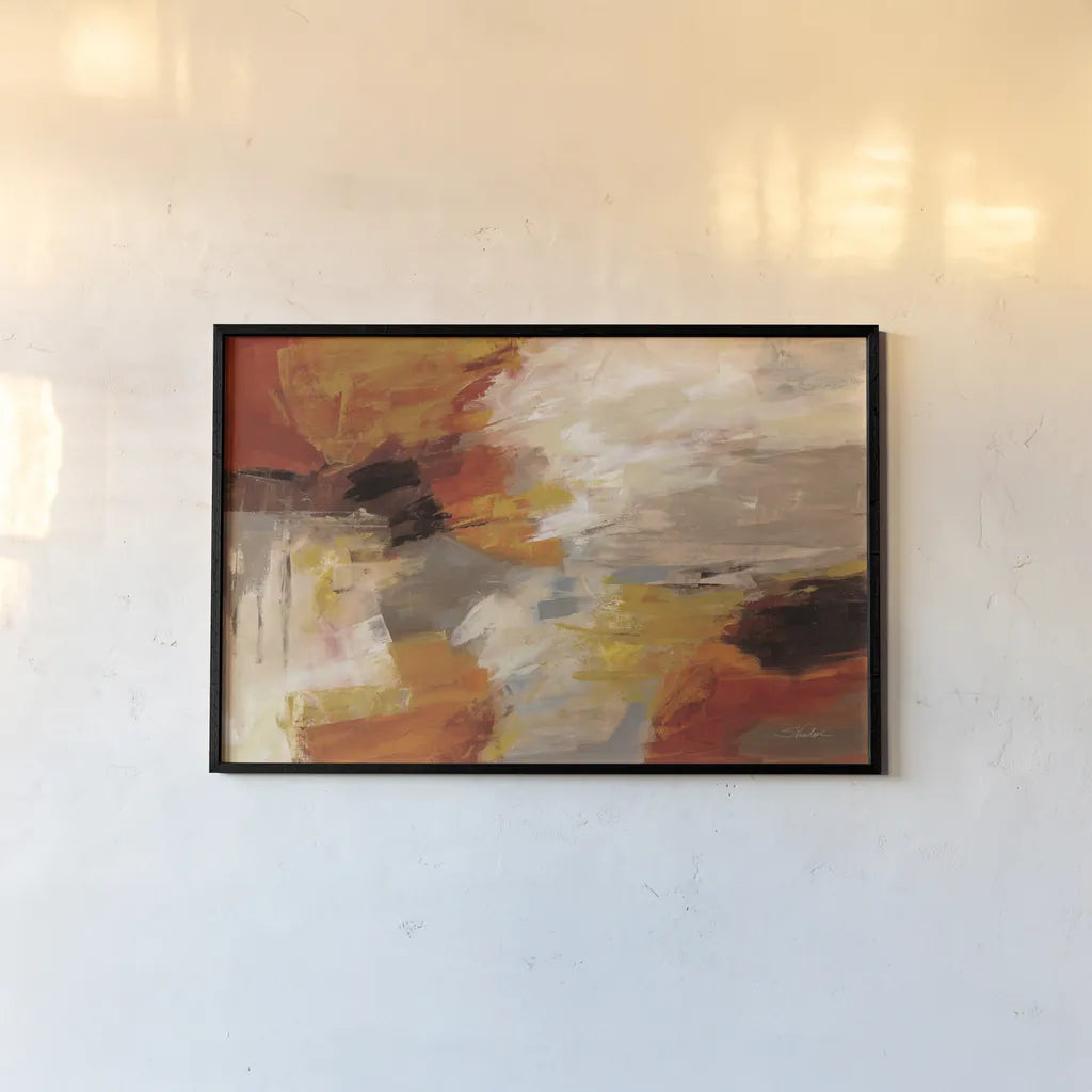 Falling Leaves by Silvia Vassileva. shown as a paper print in a black flame. Available as a archival giclee rolled canvas, fine art paper, or poster print. SKU 75419i.