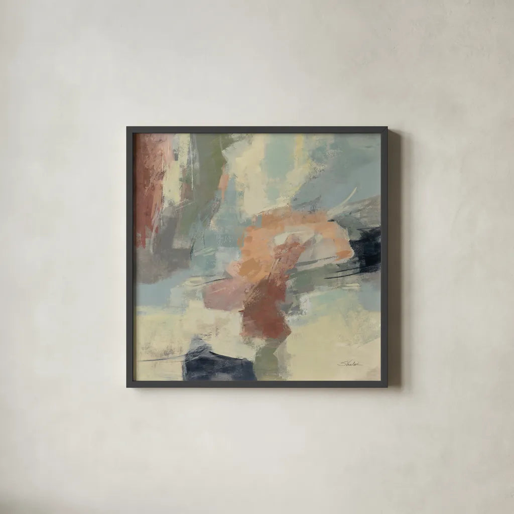 Farm Field by Silvia Vassileva. Shown in a sleek black glass frame for a contemporary gallery look. Available as an archival giclee rolled canvas, fine art paper, or poster print. SKU 71966a.