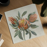 Field Bloom I Warm by Silvia Vassileva. Shown as a detailed flat fine art print, highlighting archival giclee quality. Available as an archival giclee rolled canvas, fine art paper, or poster print. SKU 80067a.