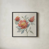Field Bloom II by Silvia Vassileva. Shown in a sleek black glass frame for a contemporary gallery look. Available as an archival giclee rolled canvas, fine art paper, or poster print. SKU 63983a.