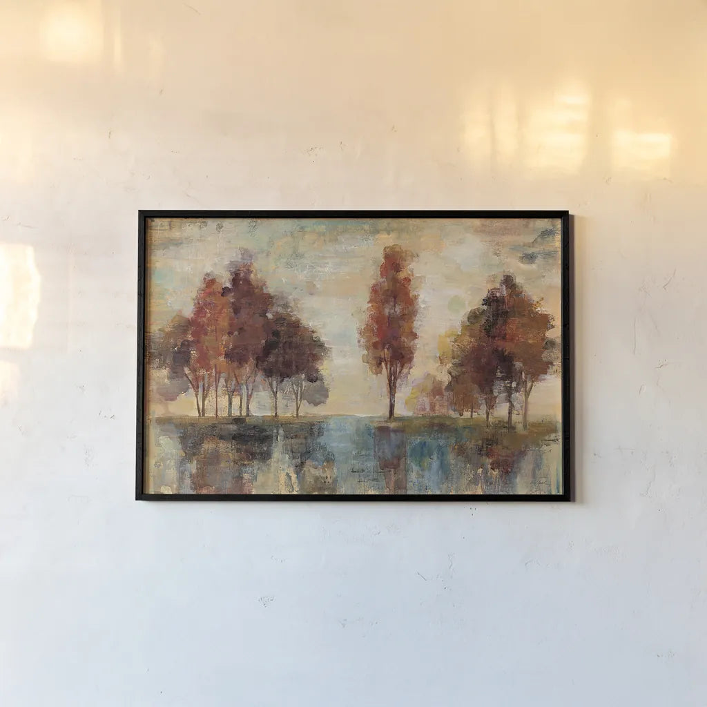 Field and Forest by Silvia Vassileva. shown as a paper print in a black flame. Available as a archival giclee rolled canvas, fine art paper, or poster print. SKU 22519i.