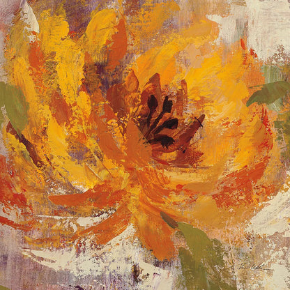 Fiery Dahlias I Golden Flower by Silvia Vassileva. SKU 10547a. Archival Giclee Fine art print for wall decor.