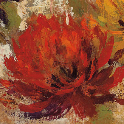 Fiery Dahlias II Red Flower by Silvia Vassileva. SKU 15707a. Archival Giclee Fine art print for wall decor.