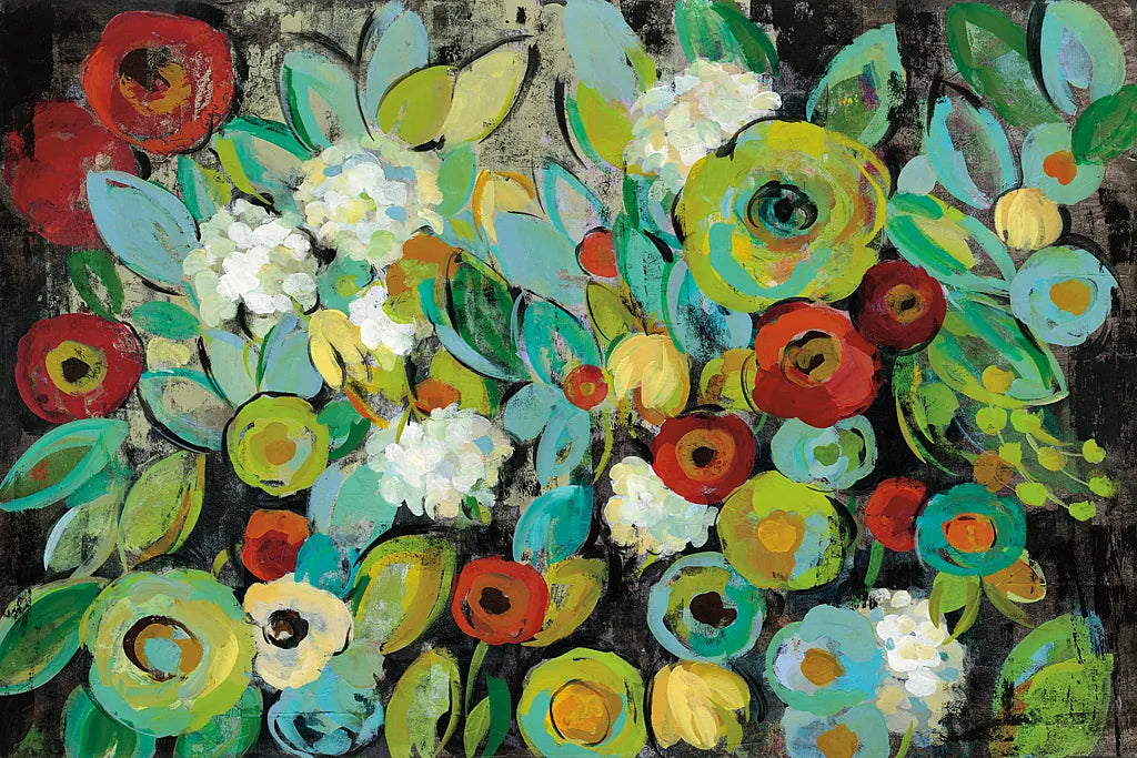 Fiesta Floral by Silvia Vassileva. SKU 28785i. Archival Giclee Fine art print for wall decor.