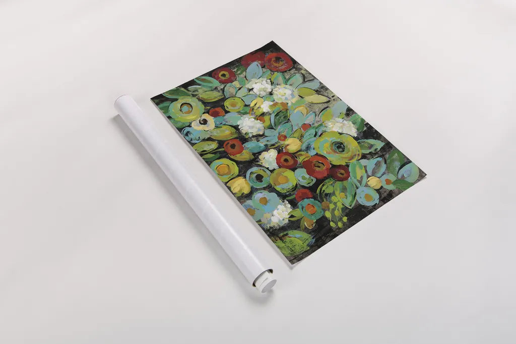 Fiesta Floral by Silvia Vassileva. shown as a rolled paper print. Available as archival giclee rolled canvas, fine art paper, or poster print. SKU 28785i.