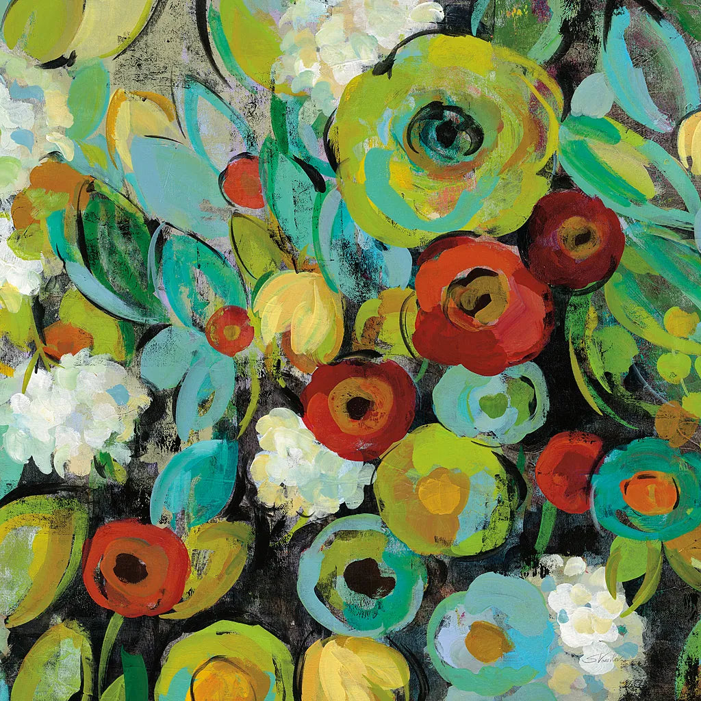 Fiesta Floral Crop by Silvia Vassileva. SKU 28785a. Archival Giclee Fine art print for wall decor.