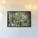 Fiesta Floral Flipped by Silvia Vassileva. shown as a paper print in a black flame. Available as a archival giclee rolled canvas, fine art paper, or poster print. SKU 37302i.