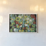 Fiesta Floral Flipped by Silvia Vassileva. shown as a paper print in a white frame. Available as a archival giclee rolled canvas, fine art paper, or poster print. SKU 37302i.
