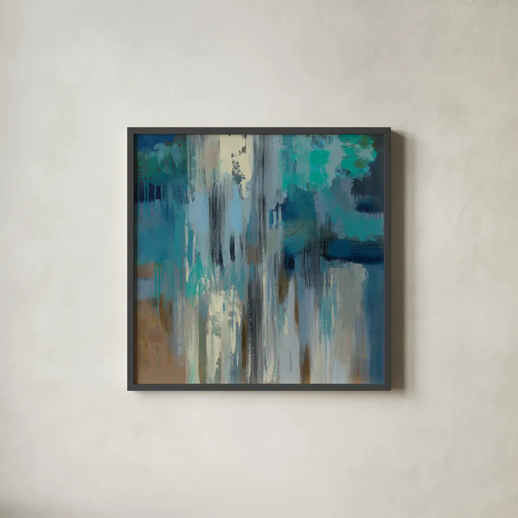 Fisherman Nets by Silvia Vassileva. Shown in a sleek black glass frame for a contemporary gallery look. Available as an archival giclee rolled canvas, fine art paper, or poster print. SKU 59948a.