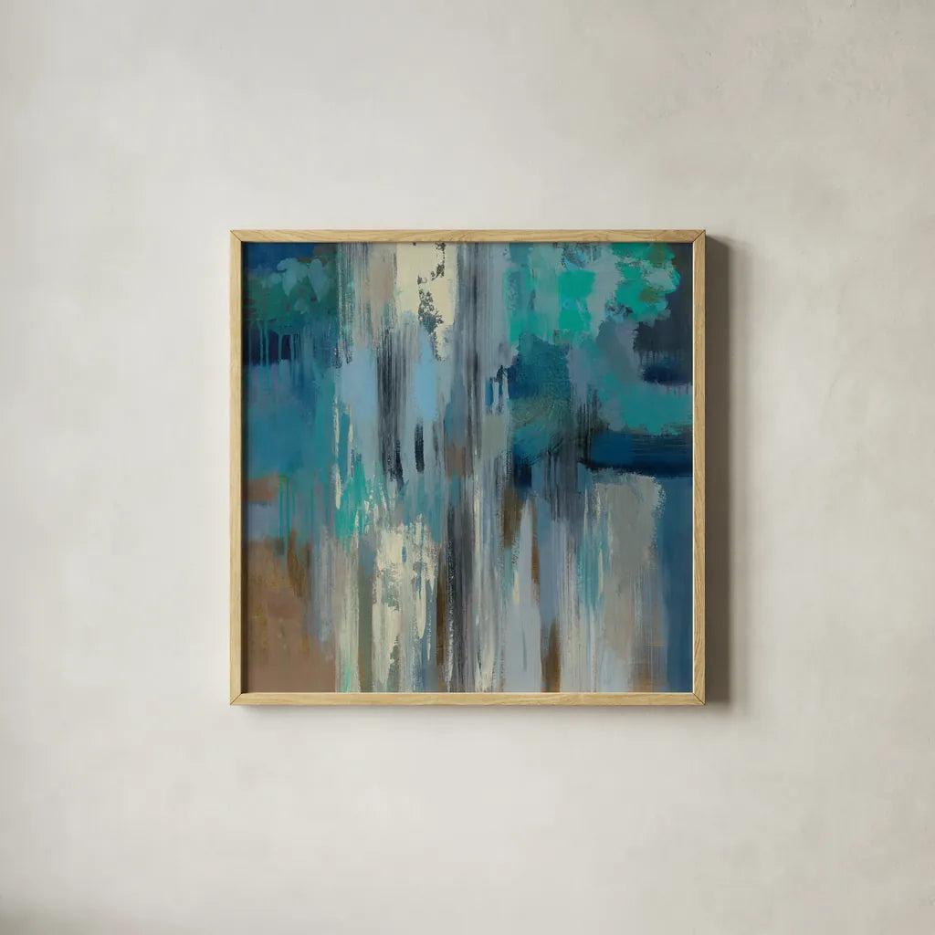 Fisherman Nets by Silvia Vassileva. Shown in a natural wood glass frame for a timeless modern aesthetic. Available as an archival giclee rolled canvas, fine art paper, or poster print. SKU 59948a.