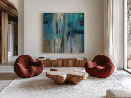 Fisherman Nets by Silvia Vassileva. Shown as extra-large giant wall art in a modern living room. Available as an archival giclee rolled canvas, fine art paper, or poster print. SKU 59948a.