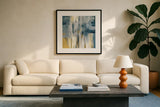 Fisherman Nets Neutral by Silvia Vassileva. Displayed in a glass frame with matte in a clean modern living room. Available as an archival giclee rolled canvas, fine art paper, or poster print. SKU 69135a.