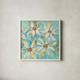 Fjord Floral II by Silvia Vassileva. Shown in a crisp white glass frame for a clean and minimalist style. Available as an archival giclee rolled canvas, fine art paper, or poster print. SKU 25211a.