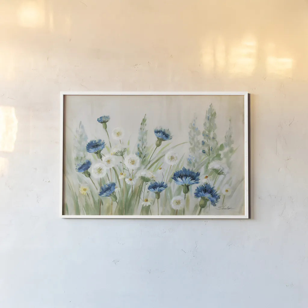 Fleurs des Champs by Silvia Vassileva. shown as a paper print in a white frame. Available as a archival giclee rolled canvas, fine art paper, or poster print. SKU 78206i.