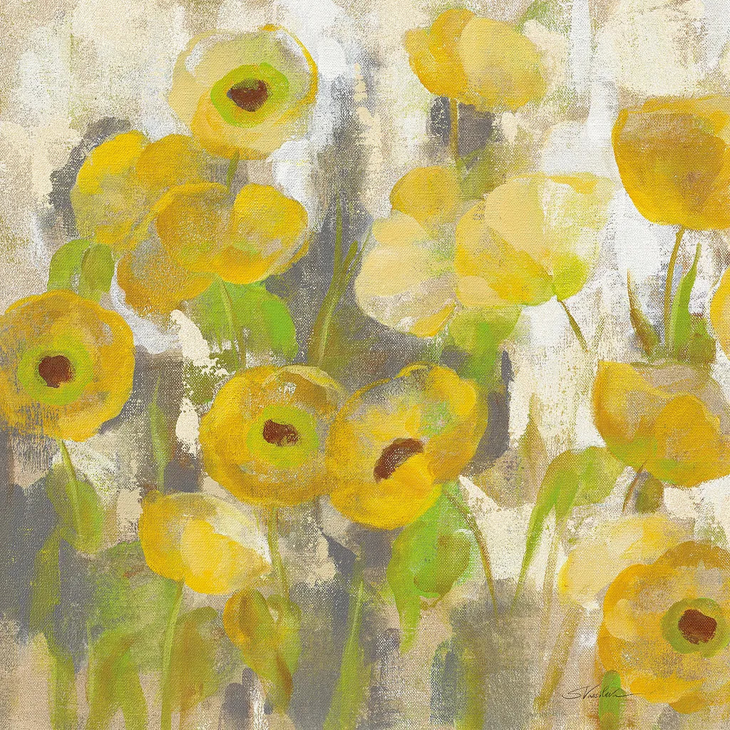 Floating Yellow Flowers IV by Silvia Vassileva. SKU 27814a. Archival Giclee Fine art print for wall decor.
