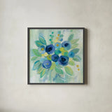 Floral Array by Silvia Vassileva. Shown in a sleek black glass frame for a contemporary gallery look. Available as an archival giclee rolled canvas, fine art paper, or poster print. SKU 46908a.
