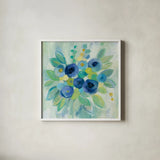 Floral Array by Silvia Vassileva. Shown in a crisp white glass frame for a clean and minimalist style. Available as an archival giclee rolled canvas, fine art paper, or poster print. SKU 46908a.