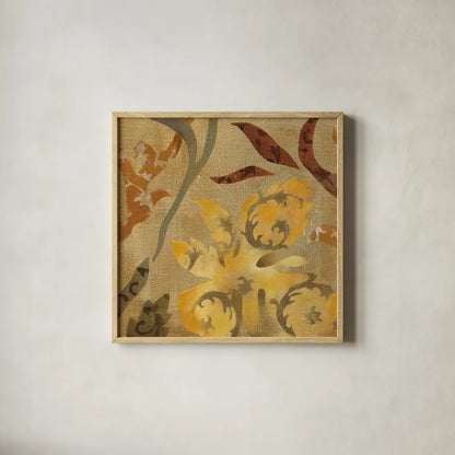 Floral Fragment I by Silvia Vassileva. Shown in a natural wood glass frame for a timeless modern aesthetic. Available as an archival giclee rolled canvas, fine art paper, or poster print. SKU 3797a.