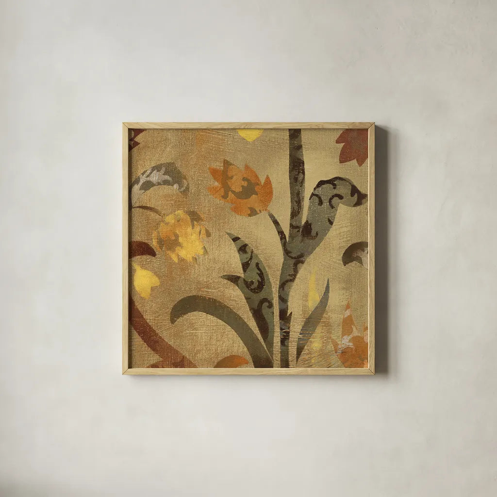 Floral Fragment III by Silvia Vassileva. Shown in a natural wood glass frame for a timeless modern aesthetic. Available as an archival giclee rolled canvas, fine art paper, or poster print. SKU 3799a.