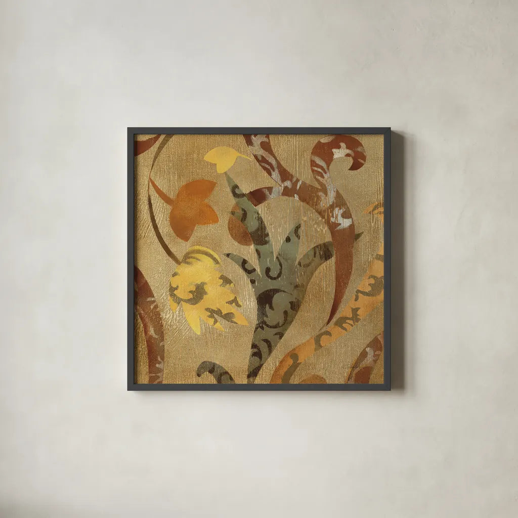 Floral Fragment IV by Silvia Vassileva. Shown in a sleek black glass frame for a contemporary gallery look. Available as an archival giclee rolled canvas, fine art paper, or poster print. SKU 3800a.