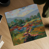 Floral Path by Silvia Vassileva. Shown as a detailed flat fine art print, highlighting archival giclee quality. Available as an archival giclee rolled canvas, fine art paper, or poster print. SKU 94418a.