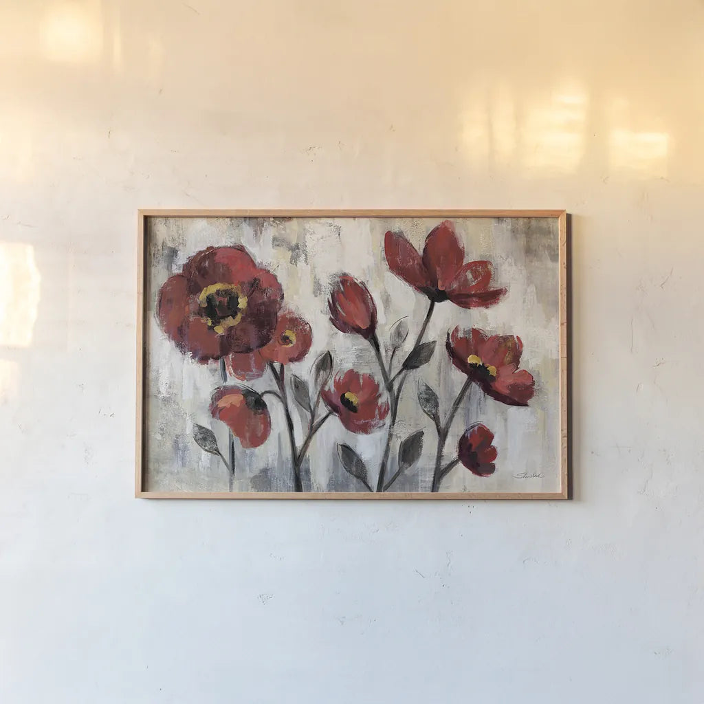 Floral Simplicity by Silvia Vassileva. shown as a paper print in a natural frame. Available as a archival giclee rolled canvas, fine art paper, or poster print. SKU 21908i.