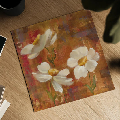 Floral Trio I by Silvia Vassileva. Shown as a detailed flat fine art print, highlighting archival giclee quality. Available as an archival giclee rolled canvas, fine art paper, or poster print. SKU 3746a.