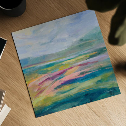 Flower Hill I by Silvia Vassileva. Shown as a detailed flat fine art print, highlighting archival giclee quality. Available as an archival giclee rolled canvas, fine art paper, or poster print. SKU 79161a.
