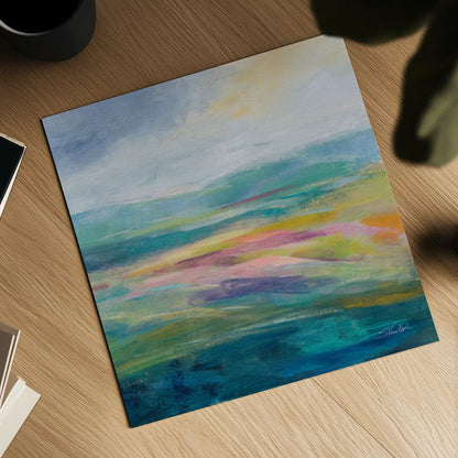 Flower Hill II by Silvia Vassileva. Shown as a detailed flat fine art print, highlighting archival giclee quality. Available as an archival giclee rolled canvas, fine art paper, or poster print. SKU 79162a.