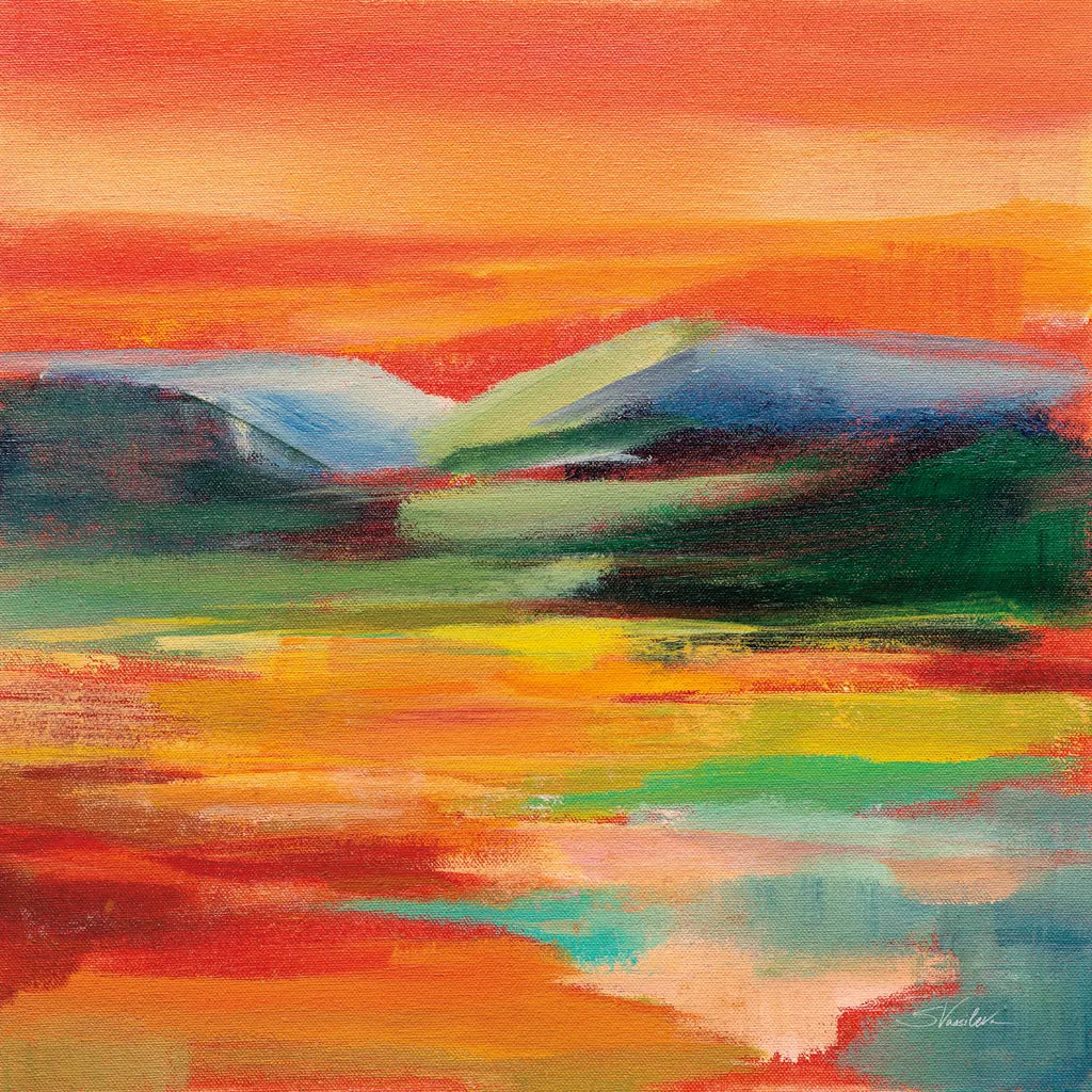 Flower Hill Sunset II by Silvia Vassileva. SKU 79883a. Archival Giclee Fine art print for wall decor.