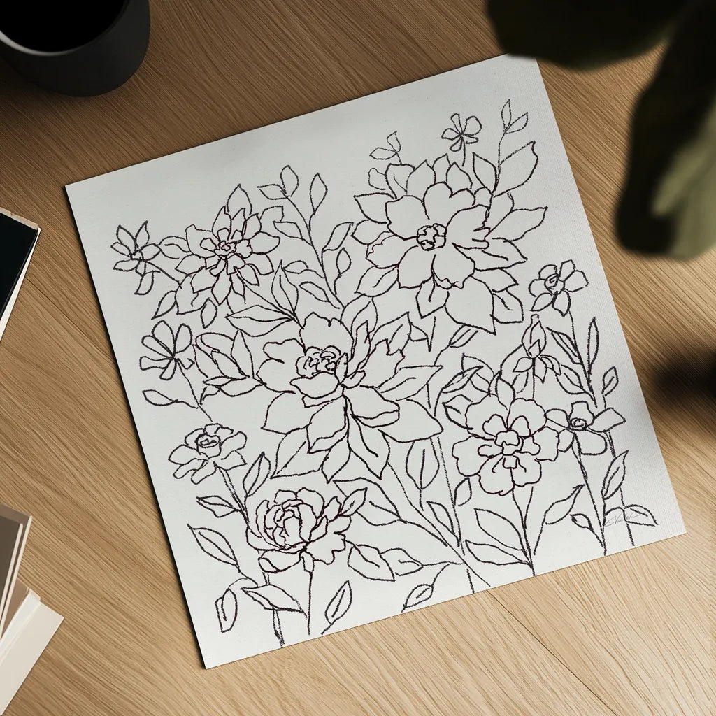 Flower Lace I by Silvia Vassileva. Shown as a detailed flat fine art print, highlighting archival giclee quality. Available as an archival giclee rolled canvas, fine art paper, or poster print. SKU 74689a.