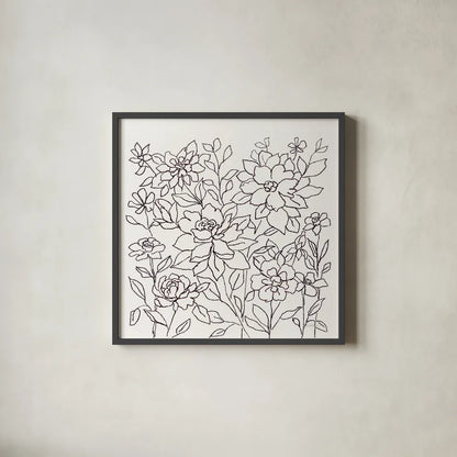Flower Lace I by Silvia Vassileva. Shown in a sleek black glass frame for a contemporary gallery look. Available as an archival giclee rolled canvas, fine art paper, or poster print. SKU 74689a.