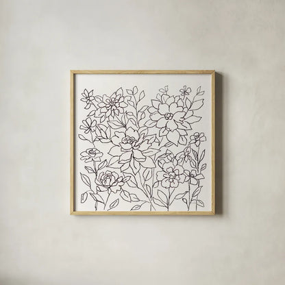 Flower Lace I by Silvia Vassileva. Shown in a natural wood glass frame for a timeless modern aesthetic. Available as an archival giclee rolled canvas, fine art paper, or poster print. SKU 74689a.