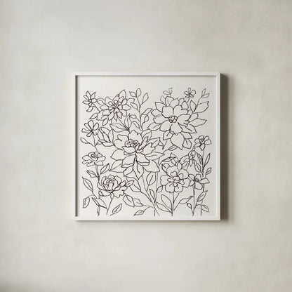 Flower Lace I by Silvia Vassileva. Shown in a crisp white glass frame for a clean and minimalist style. Available as an archival giclee rolled canvas, fine art paper, or poster print. SKU 74689a.