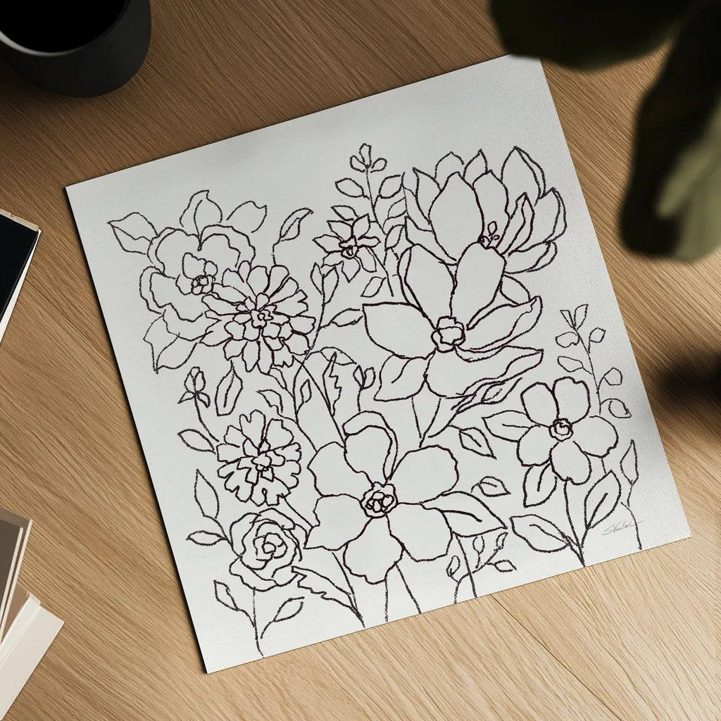 Flower Lace II by Silvia Vassileva. Shown as a detailed flat fine art print, highlighting archival giclee quality. Available as an archival giclee rolled canvas, fine art paper, or poster print. SKU 74690a.